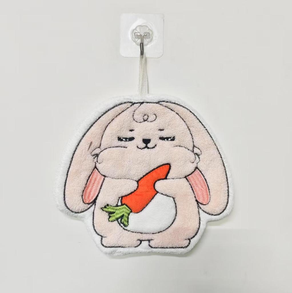Cartoon Kitchen Hand Towel - Thick, Absorbent, Lint-Free, Cute Hanging Dishcloth for Bathroom and Household Use