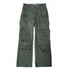 High Street trendy brand casual trousers men's autumn new cotton loose straight wide-leg trousers multi-pocket overalls