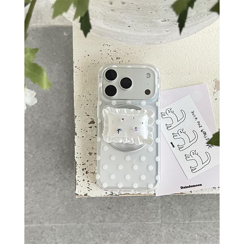 Rhinestone Polka Dot Magnetic Phone Holder for iPhone 17/16 Pro Max/15/14 Cases