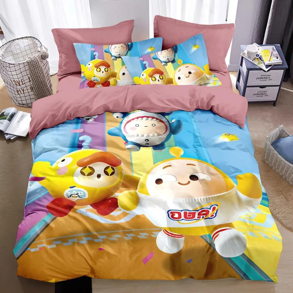 3D Eggy Party Bedding Sets Comforter Quilt Duvet Cover Pillow Case Kids Adult Size Soft Comfortable