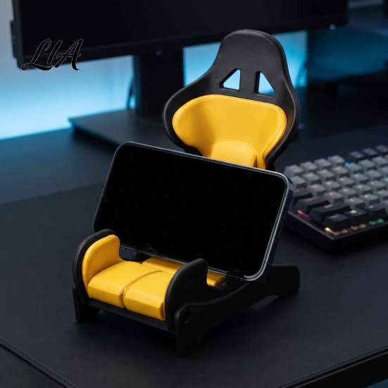 Desktop Mobile Holder for Racing Fans Seat Phone Holder, Stand, Adjustable Vertical and Horizontal Gaming Desk Accessories Gamers Viewing Angle Mount