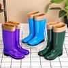 High tube rain shoes women's non-slip water shoes women's long tube fashion rain boots beef tendon sole overshoes adult waterproof water boots