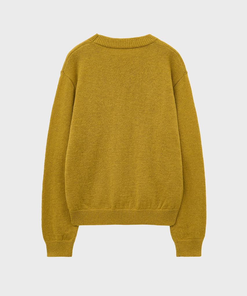 NOIRER Kid Mohair Boucle Crop Knit (Mustard)