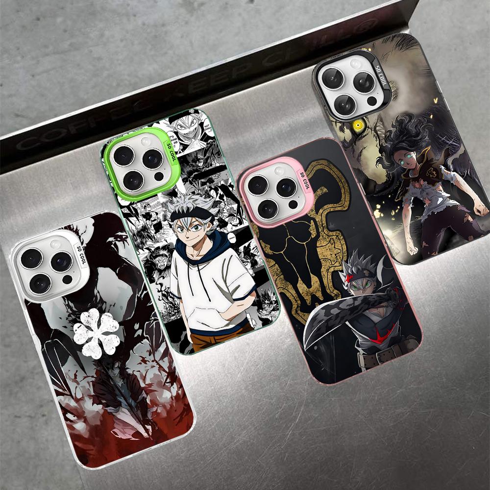 Black Clover Phone Case For IPhone 16 15 14 13 12 11 Pro Max X XR XSMAX 8 7 Plus Matte Shockproof Back Cover