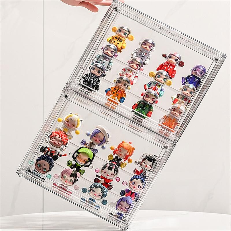1PC Transparent Ladder Handmade Anime Car Model Blind Box Three Layer Dustproof Storage Box Jewelry Sorting Box  Acrylic Display