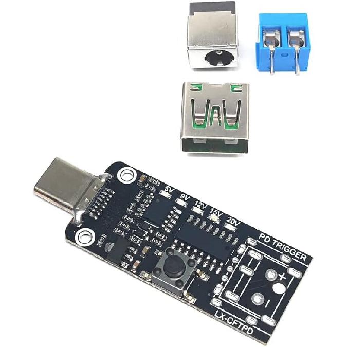 1PCS USB-C PD QC DC5V 9V 12V 15V 20V Adjustable Voltage Power Trigger Module 5A Type-C Male Input