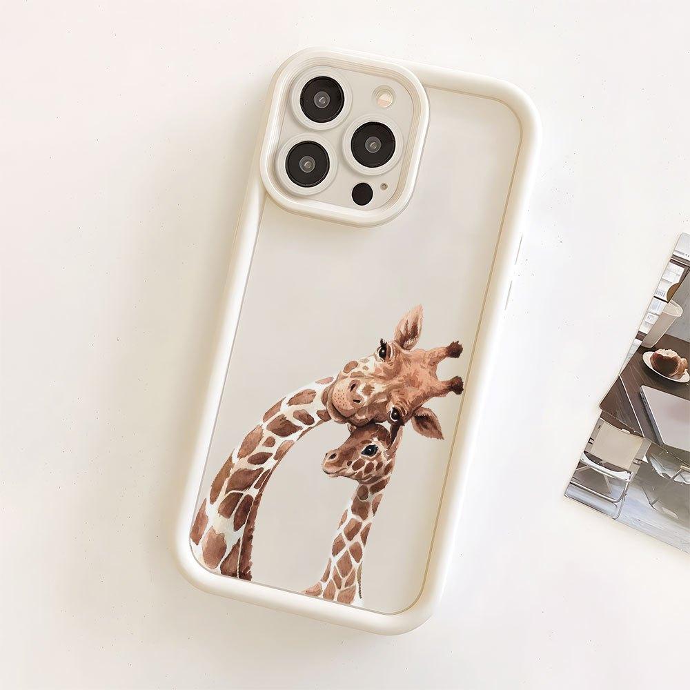 Cute giraffe pattern phone case for iPhone 17 16 15 14 13 12 11 Pro/ Max /Plus anti-fall and shockproof back cover