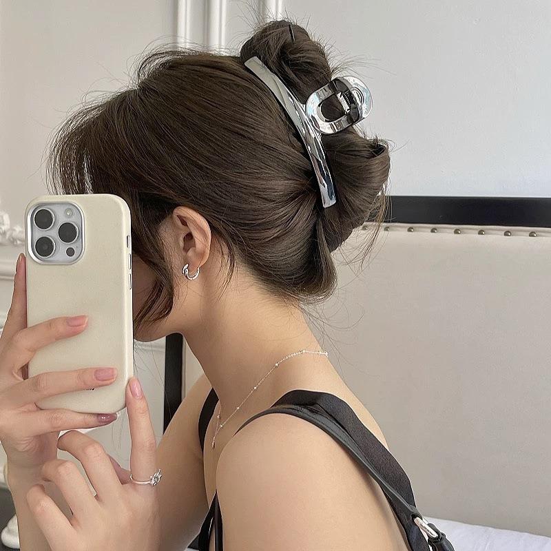 Pumpkin Grab Clip Large Hair VolumeShark ClipHigh-end Look Back of The Head Updo Hair Clip
