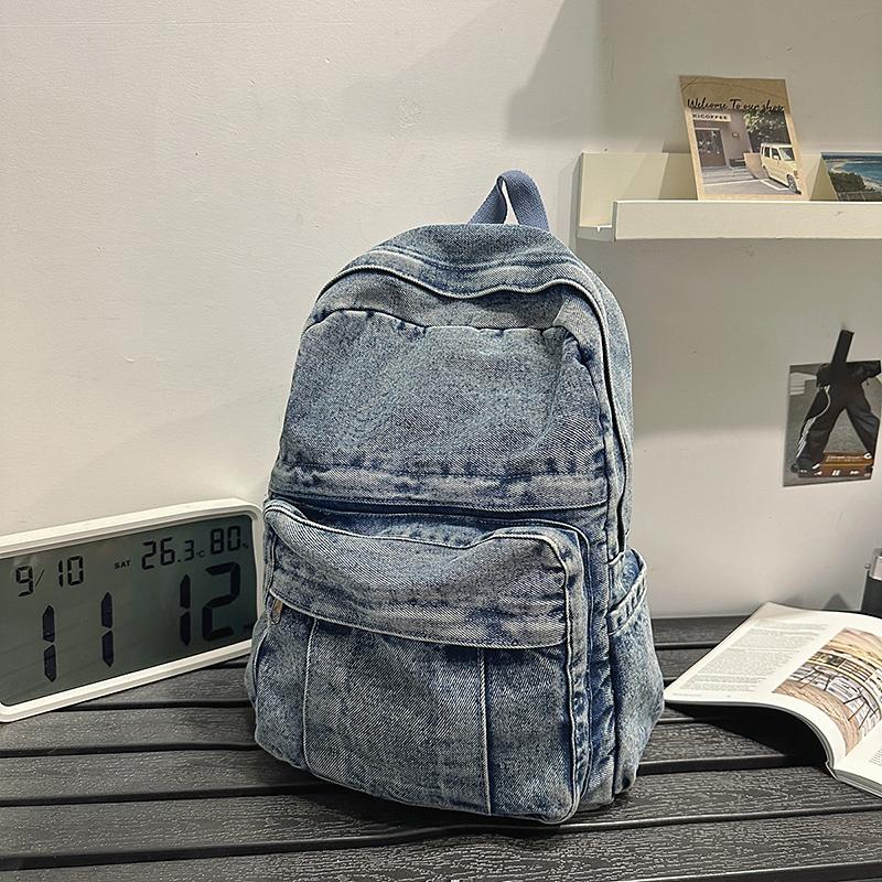 Denim Backpack Student Schoolbag Women's Travel Backpack