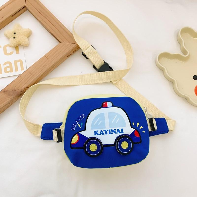 Stylish Kids Shoulder Bag With Cartoon Car Print Lightweight Versatile Design For Boys And Girls