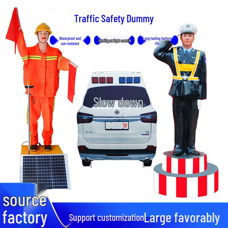 Solar LED Flag-Waving Traffic Control Robot