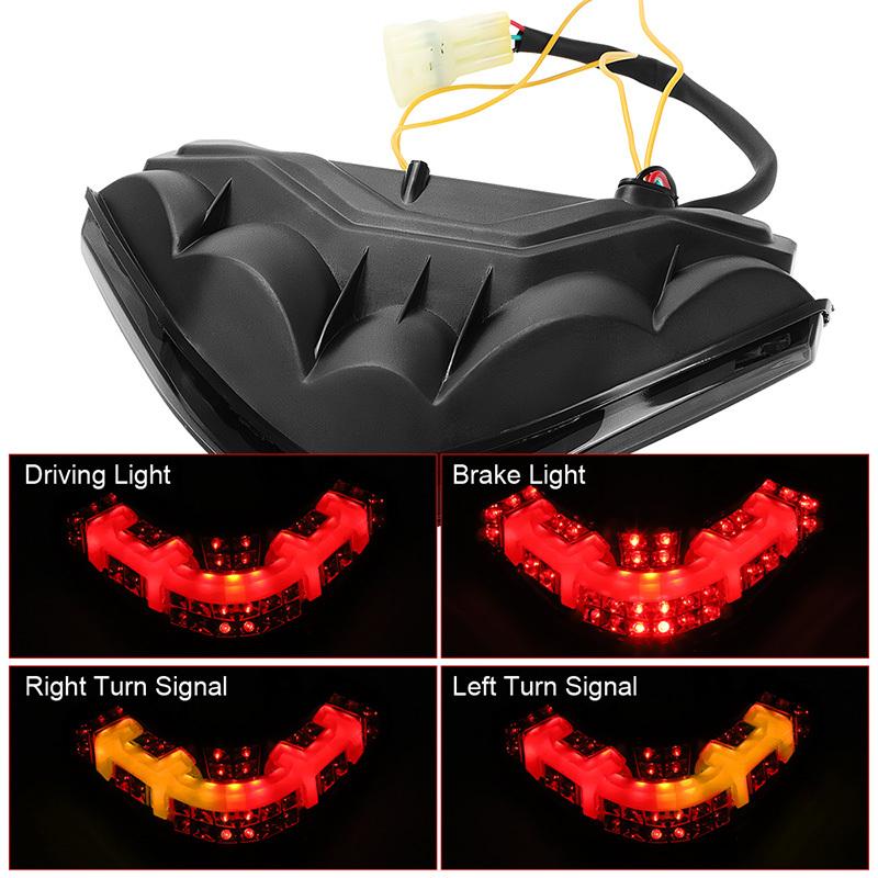 Rear Motorcycle LED Tail Light 12V Turn Signal Lights Driving Brake Lamp Indicator Light For Ducati Multistrada 1200 2010-2014