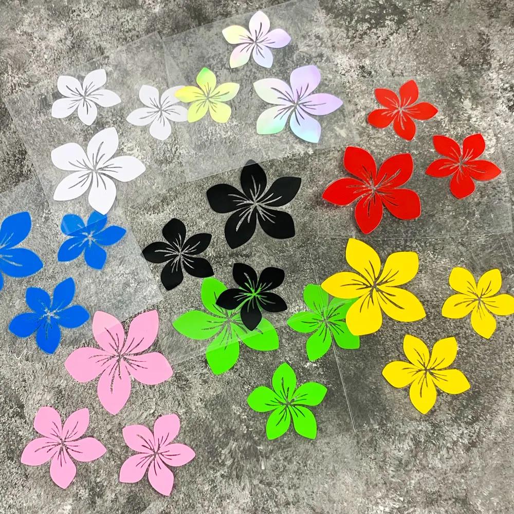3pcs Pretty Flower Car Stickers for Auto Rear Window Bumper Body Helmet Cover Scratches Waterproof Blossom Motorcycle Decals