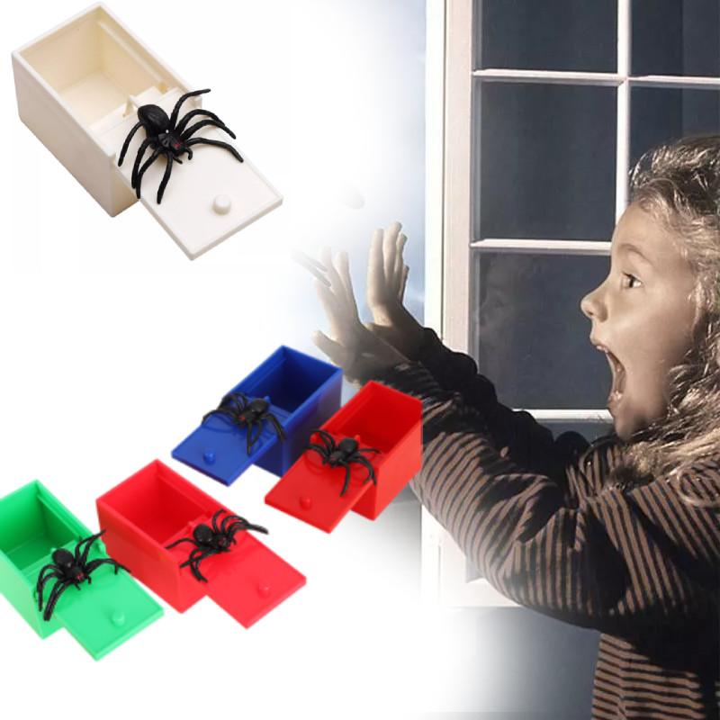 Halloween Prank Spider Toy Hidden In A Box Fake Spider Play Gag Joke Gift Scare