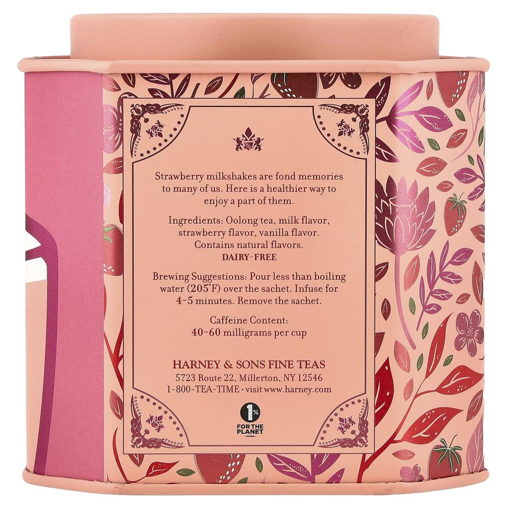Harney & Sons, Oolong Tea, Strawberry Milkshake, 30 Packets, 75g (2.67oz)