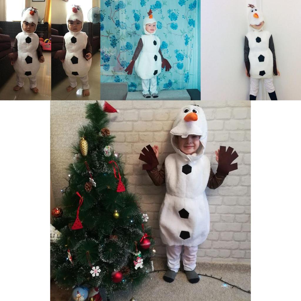 Enchanting Frozen Snowman Olaf Cosplay Costume For Kids Halloween Fancy Dress Up