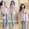 2026 Trendy Korean Style Long-Sleeved Maternity Shirt for Spring and Autumn