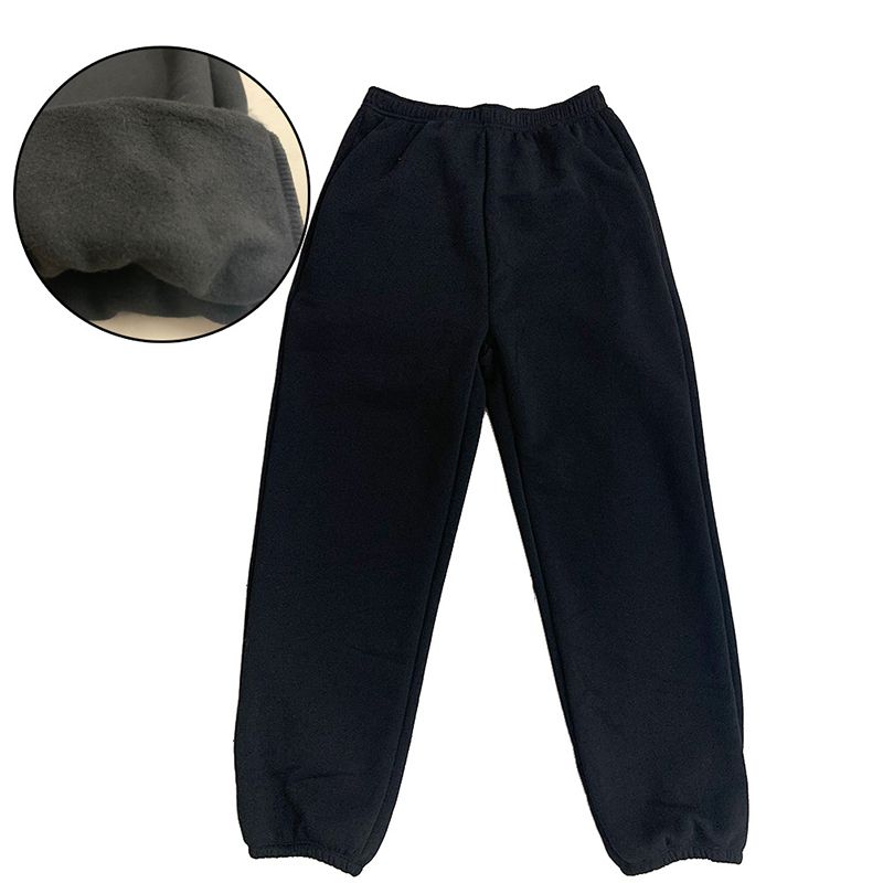 

Мужские Женские Однотонные Спортивные Штаны 2 Кармана Повседневные Джоггеры Флис Штаны для Тренажерного Зала XL чёрный