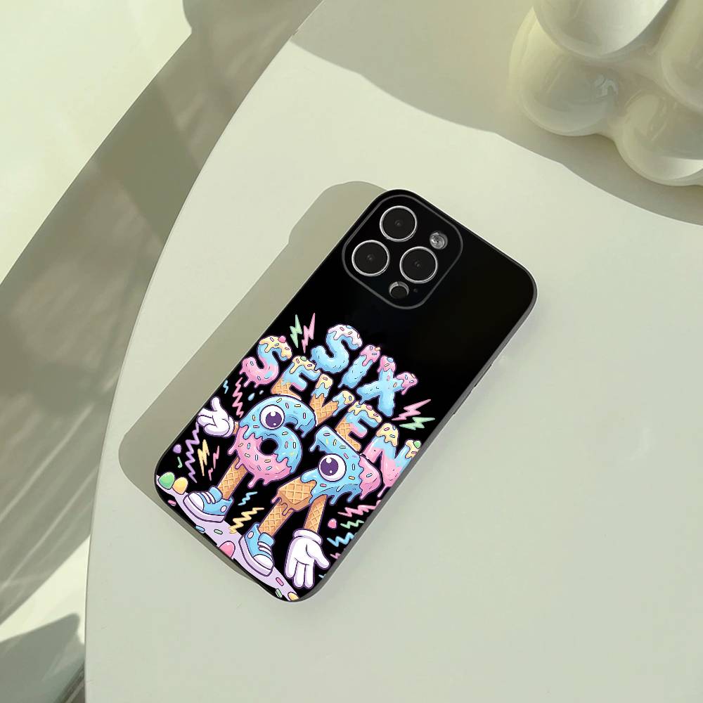 

6-7 -Six Seven Phone Case For iPhone 17,16,15,14,13,12,11 Pro Max, Lightweight and practical Soft Black Cover iPhone11PROMAX