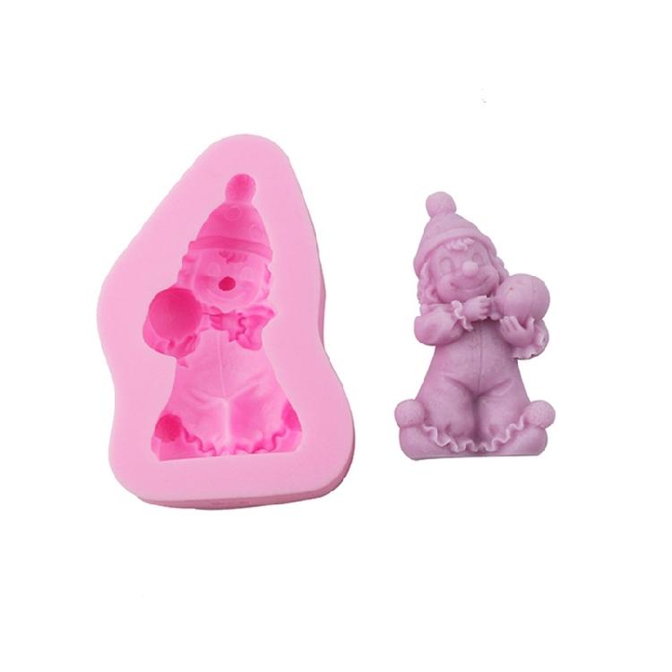 Funny Clown Shaped Silicone Mold Fondant Mould Baking DIY Supplies Nonstick