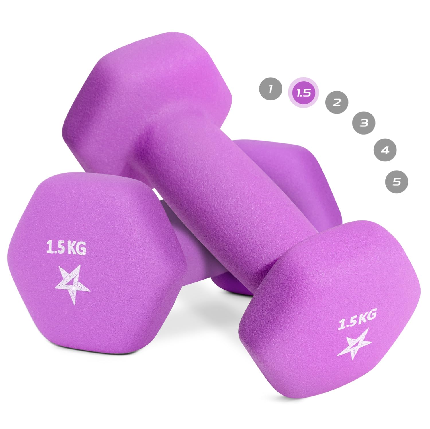 

Yes4All Dumbbells, Set of 2, Purple, 1.5kg, Neoprene, Hand Weights for Strength Training and Home Gym Fitness [Officially Imported from Japan] N3JA