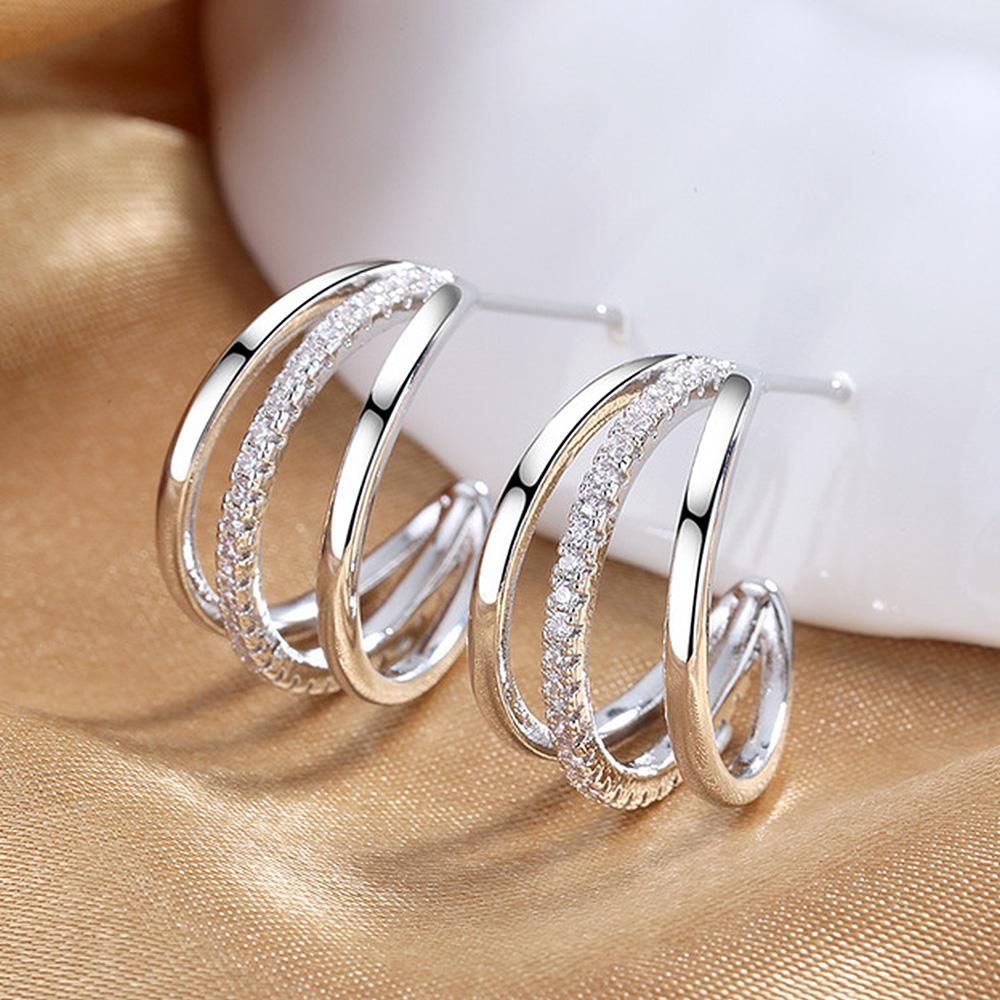 Silver Color Claws Stud Earrings with Crystal AAA CZ Stone Modern Design Fashion Versatile Accessories Women 2022 Jewelry