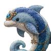 Yousheng DIY Patchwork Meeresbewohner Puppen-Set, Handgemachtes Patchwork-Zwerg Nähset für Heimdekoration, Stoff Cartoon Drachen Patchwork Bastelsets für