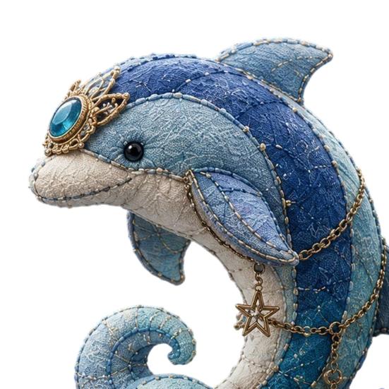 Yousheng DIY Patchwork Meeresbewohner Puppen-Set, Handgemachtes Patchwork-Zwerg Nähset für Heimdekoration, Stoff Cartoon Drachen Patchwork Bastelsets für