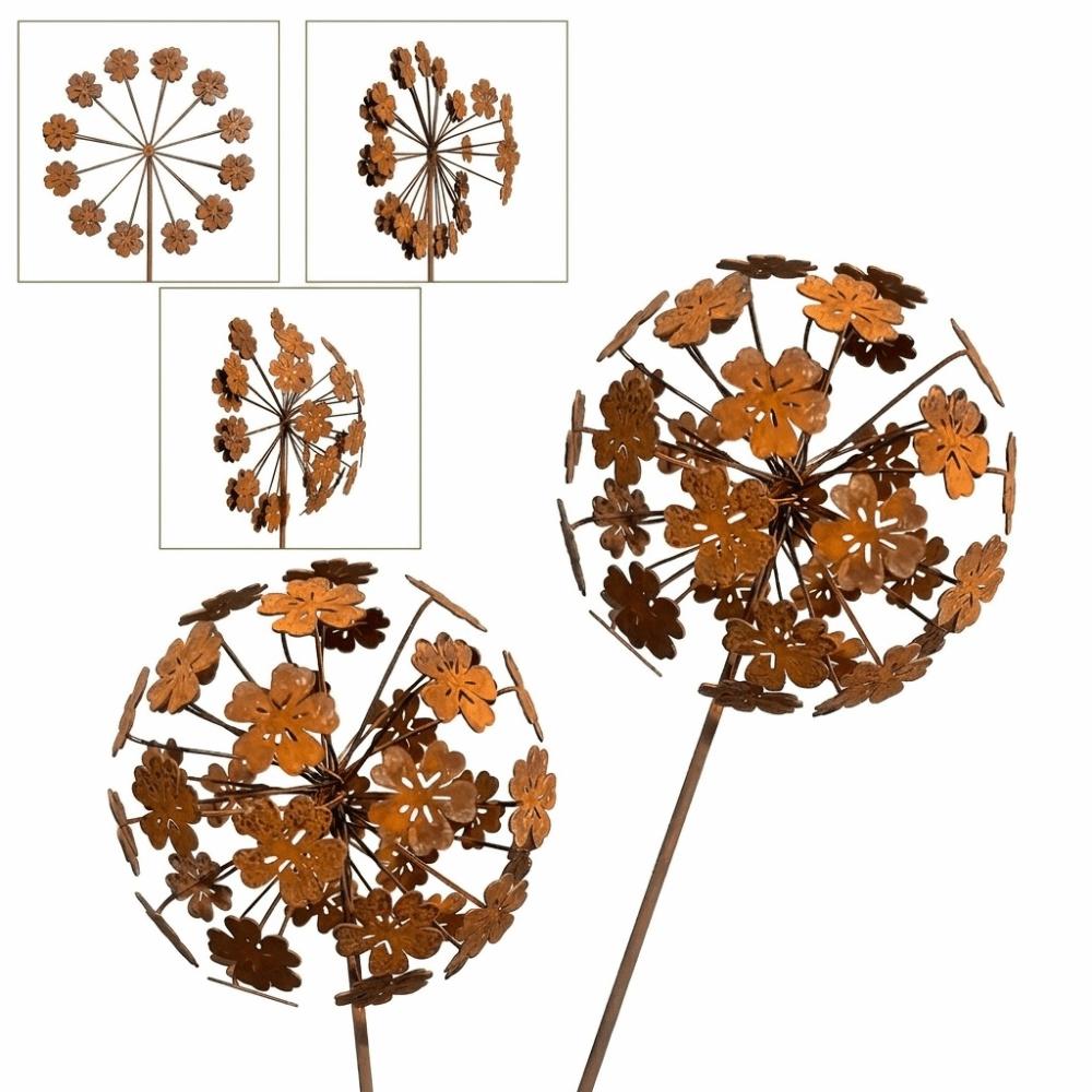 3D Blume 3D Kugel Blumenstäbe Rustikale Außendekoration Gartenskulpturen Terrassenrasen Kunsthandwerk