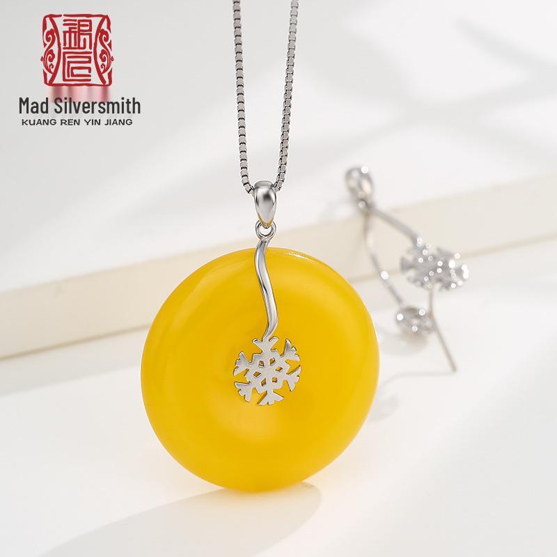 

Sterling Silver Snowflake Clasp for Jadeite Gemstone Pendant DIY Accessories