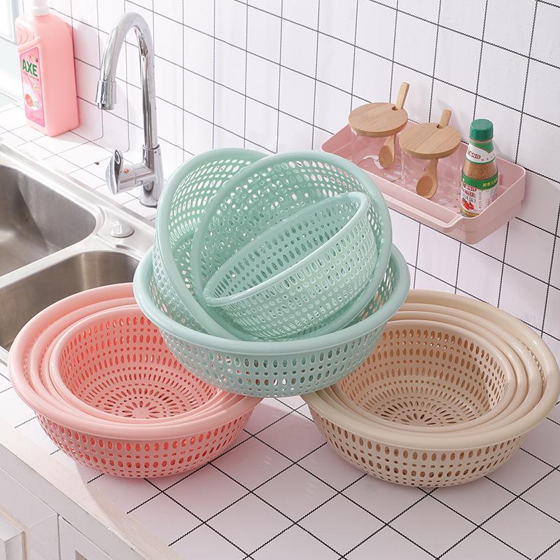 Thickened Plastic Colander & Rice Washing Sieve for Fruits, Vegetables, and Grains
