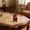 2 Pack Wooden Mini Musical Instrument Violin Realistic Mini Cello Instrument Model for Desk Shelf Decor Ornaments Gift Idea