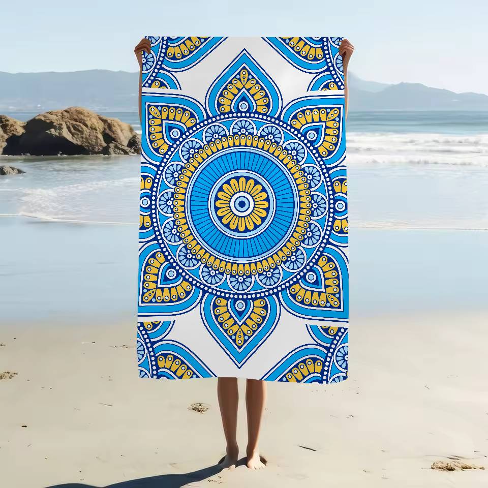 Classical Floral Pattern Print Beach Towel For Kids Personalized Bath Towel Pool Towel Vacation Gift Picnic Towel Party Gift