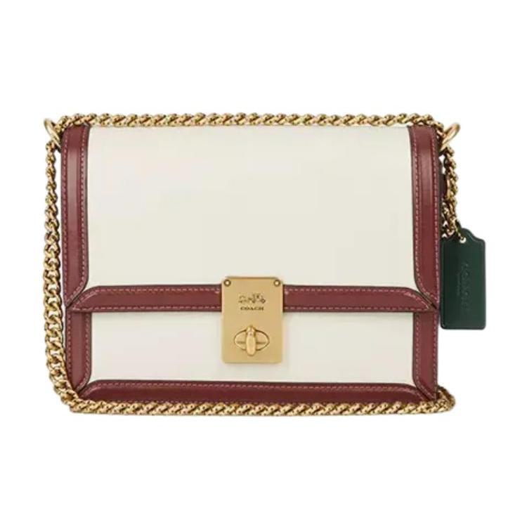 

Новая сумка-конверт COACH Hutton из коровьей кожи, маленькая квадратная сумка, сумка через плечо, сумка на плечо, маленький размер, женская, белая и красная, CJ391-B4CAH 21.6*6.1*16.5CM