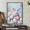 Poster Boho Primavera Coniglietto Felice Pasqua HD art adesivo da parete impermeabile decorazione estetica per casa soggiorno camera da letto bar