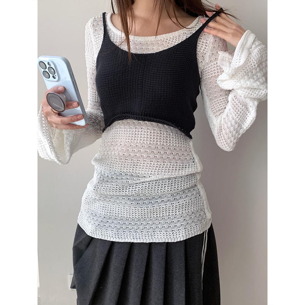 

Вязаный жилет на подтяжках для девочек Dorothy Loopin Spring - Hollow Outerwear Short Top