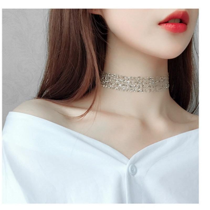 Original handmade fairy chomer sequin gauze necklace short chain neck chain neck collar
