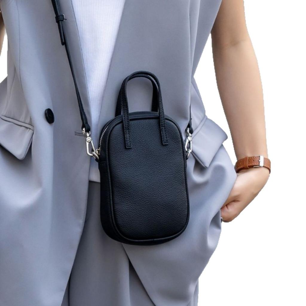 Kuskinn Skulderveske Allsidig Kvinnelig Student Søt Dame Rombe Messenger Skinnveske Praktisk Nøkkelkort Mobiltelefonveske