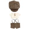 COZENTA Plush Doll with and Hat Set Detective/Reporter Clothes, 20cm, Shirt, Pants, (Brown/Beige)