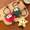 Cute Cartoon Christmas Tree Star Keychain Creative Pu Leather Keyring Backpack Pendant Key Hanging Decoration Xmas Gifts