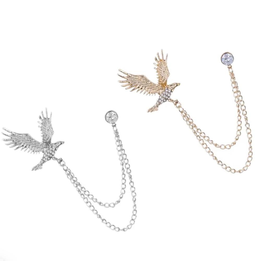 Rhinestone Men Brooch Zinc Zinc Alloy Suit Lapel Pin Personality Suit Collar Pin  Jewelry Accessories