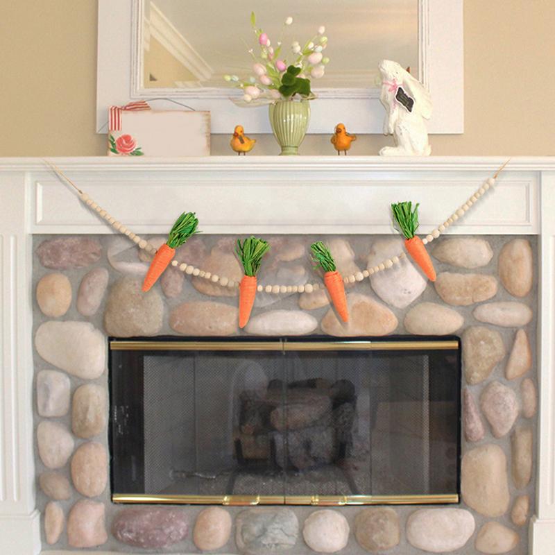 Karotten Dekorationen Osterkarotten Banner Kette Lebhaft Langlebig Einzigartig Entzückend Osterkarotten Ornament Für Wand Fenster Kamin