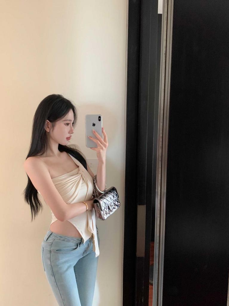 Spring/Summer Off-Shoulder Slim Fit Bandeau Tank Top