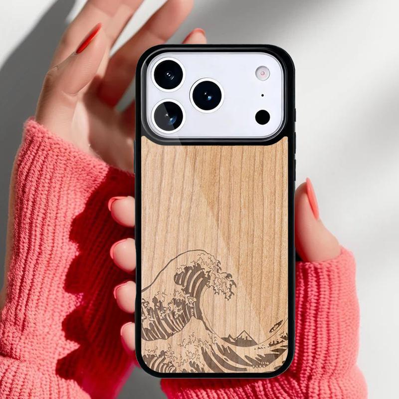 Natural Bamboo Wood pattern Phone Case for iPhone 17 Air 16e 15 14 13 Pro Max Back Cover for 12 11 Pro Coque