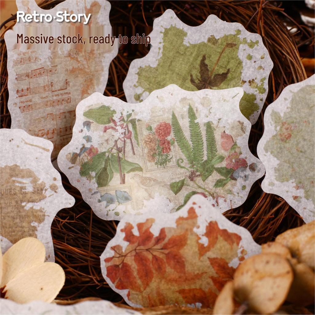 Retro Story Color Halo Planner: 20 Sheets of Decorative Flower Material Stickers