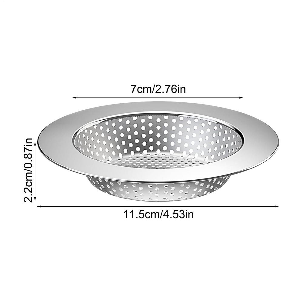 Kitchen Sink Strainer Stainless Steel Anti-clogging Stainless Steel Drain Stopper Rust-proof Pool Drain Food Catcher Filter For