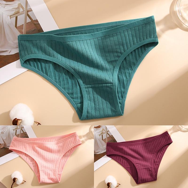 3ks/sada Kalhotky Bavlna Ženy Spodní prádlo Sexy spodky Pohodlné Dívčí kalhotky pro ženy Pruhované Bavlněné Intimní Spodní prádlo