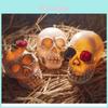 Halloween Skelettkopf LED Deko mit Harzmaterial für Spukhaus- und Partyumgebungen