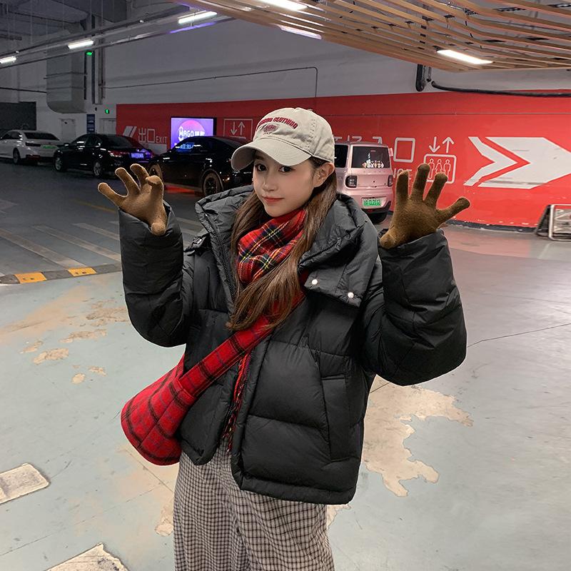 

Short Loose Thick Hooded Puffer Jacket M чёрный