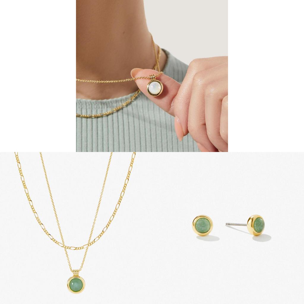 Green Eastern Tomb Natural Stone Necklace With Geometric Pendant For Fashion Casual Wear